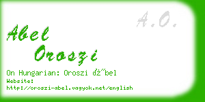 abel oroszi business card
